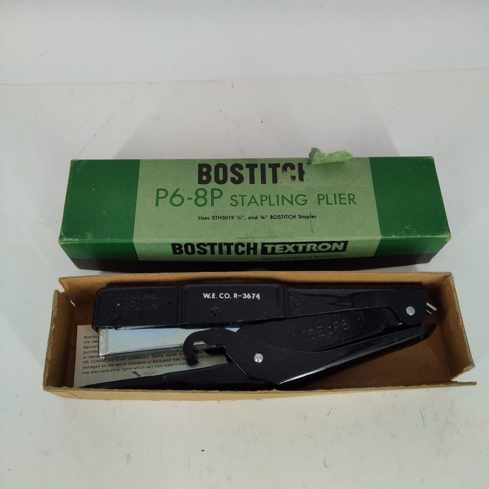 Genuine Bostitch P6 Stapler Plier Staple Gun w/ Pointed Blade!